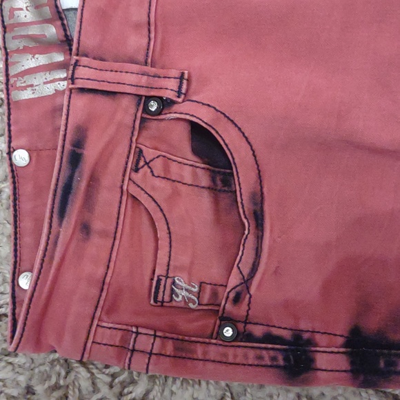 Hydraulic Jeans 11/12 Bailey Super Skinny bold rose color with black accents VGC - Picture 11 of 15